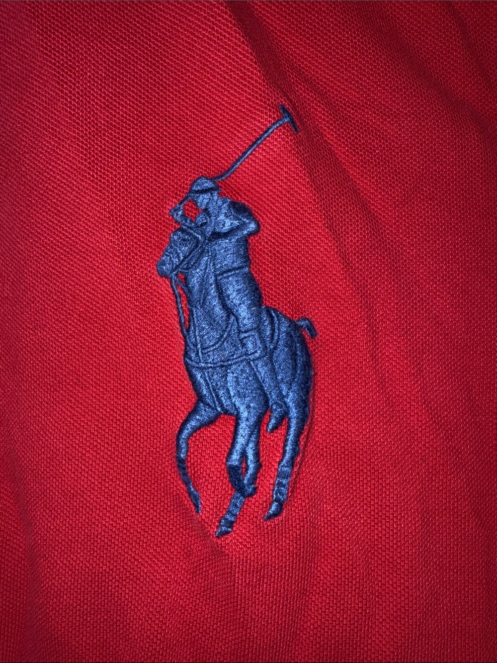Polo Ralph Lauren Big Pony US Flag 67 Zip Snap Polo Shirt Red Size Large - Picture 8 of 9